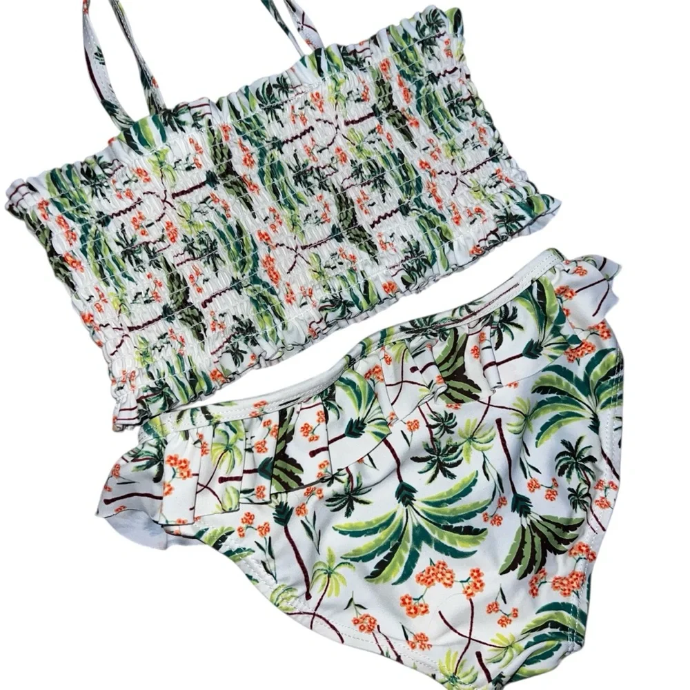 Old Navy Ruched Bikini Toddler Tropical Two Piece Size 5T